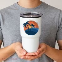 Vacation Mode Sunset Beach Tumbler thumb 2