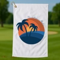 Vacation Mode Sunset Beach Golf Towel thumb 1