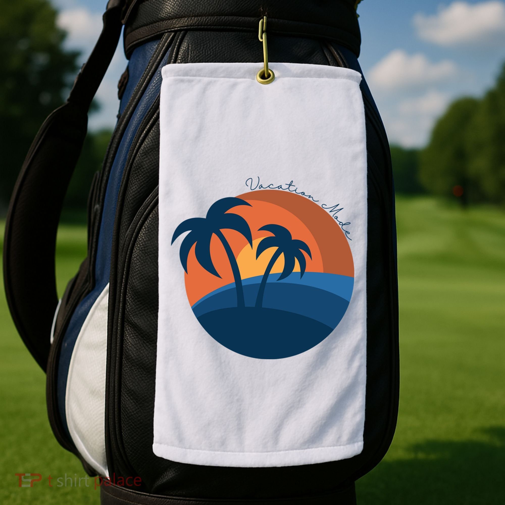 Vacation Mode Sunset Beach Golf Towel