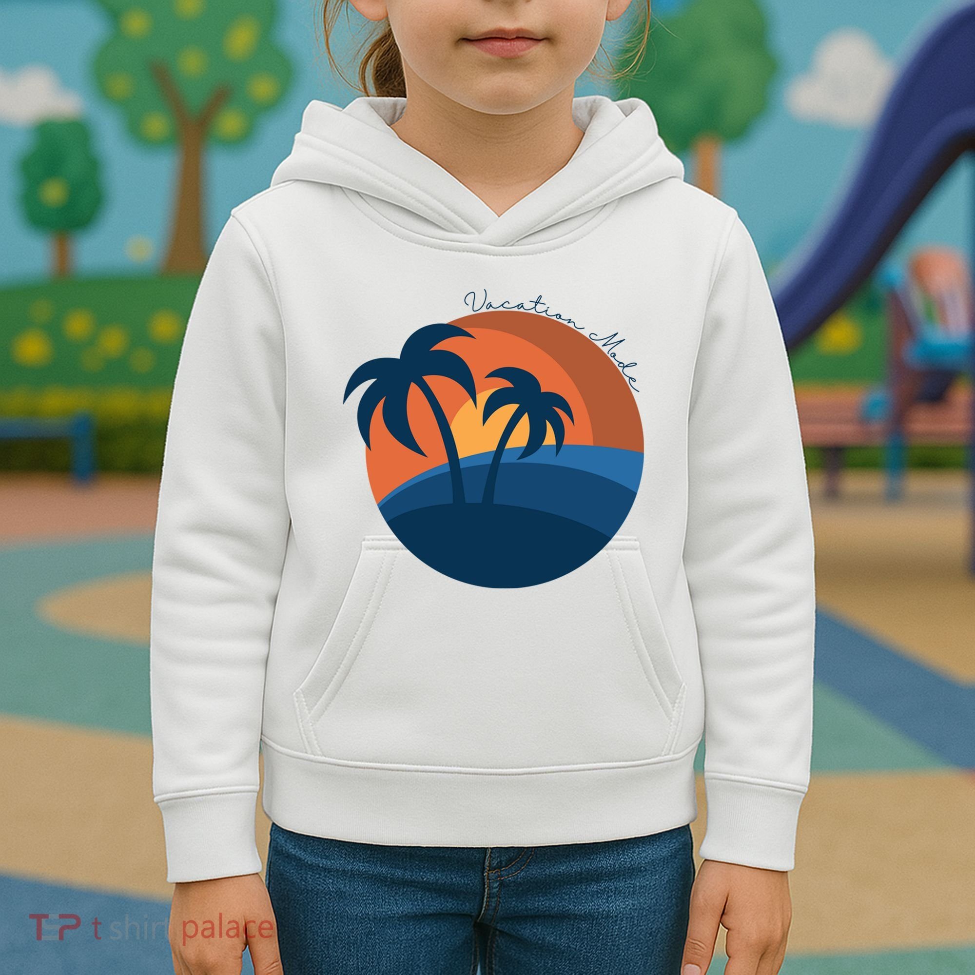 Vacation Mode Sunset Beach Kids Hoodie