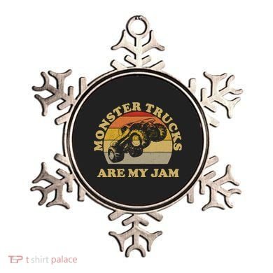 Vintage Monster Trucks Are My Jam Retro Sunset Design Ornament