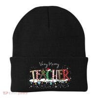 Very Merry Teacher Holiday Christmas Beanie thumb 0