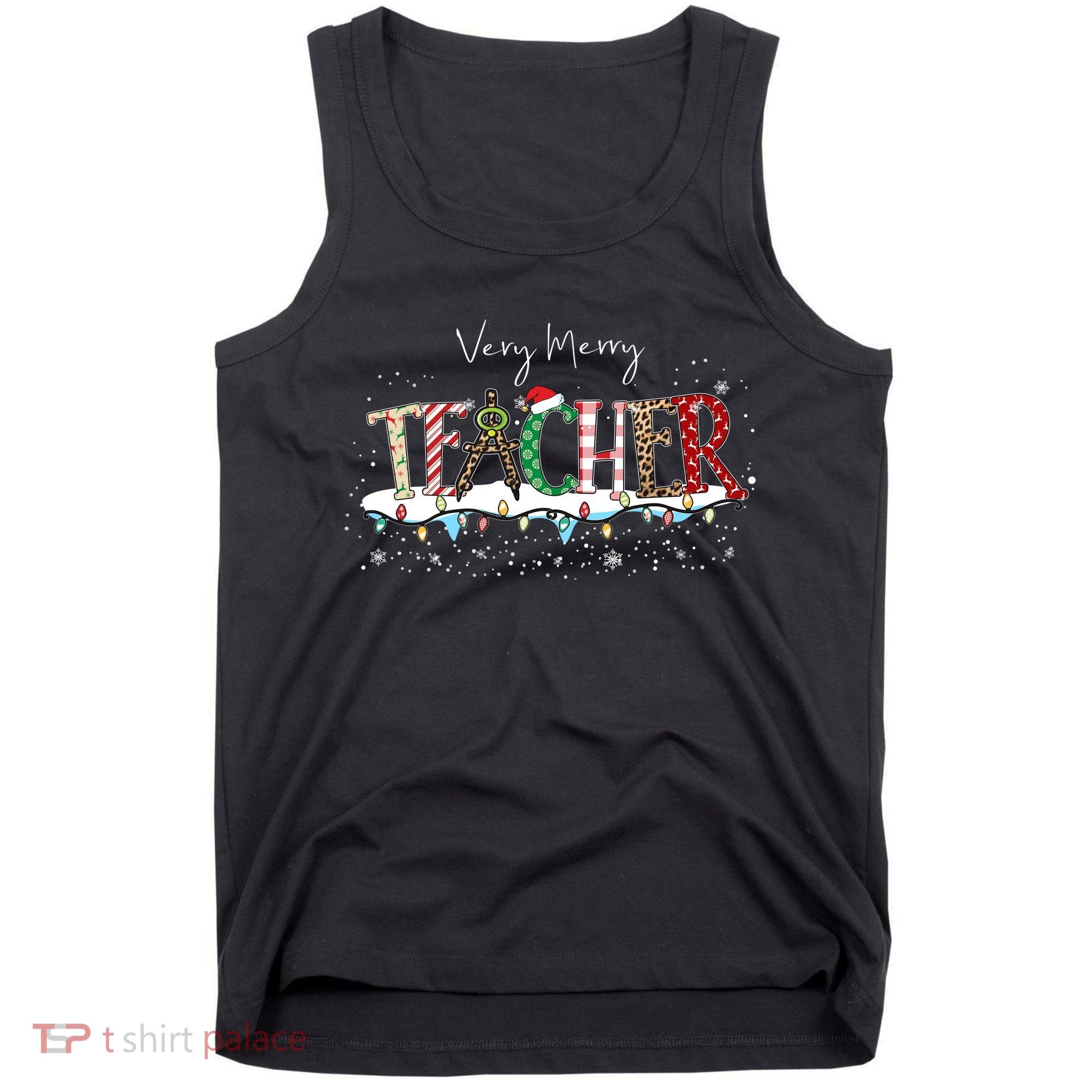 Very Merry Teacher Holiday Christmas Tank Top