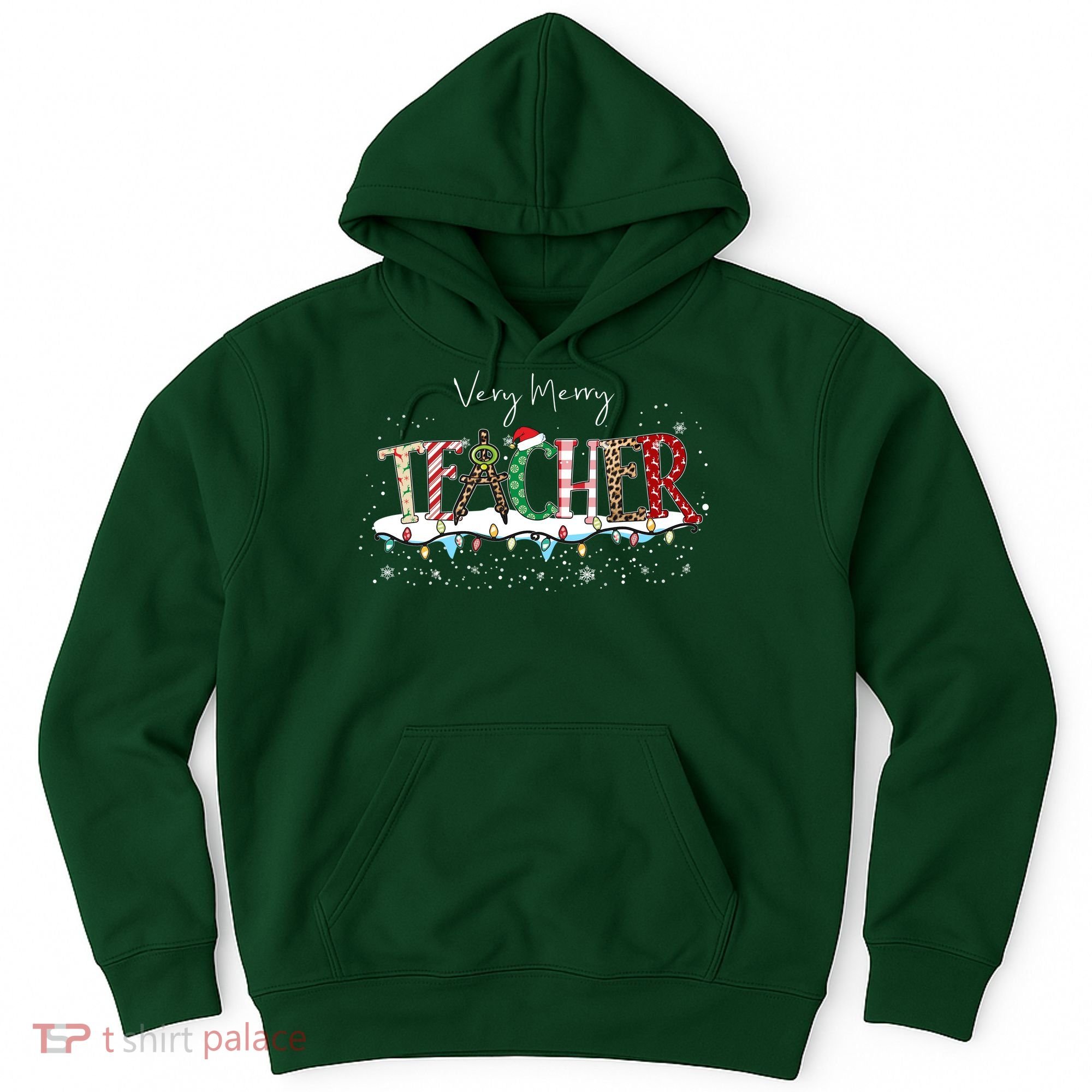 Very Merry Teacher Holiday Christmas Hoodie