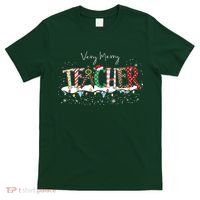 Very Merry Teacher Holiday Christmas T-Shirt thumb 0