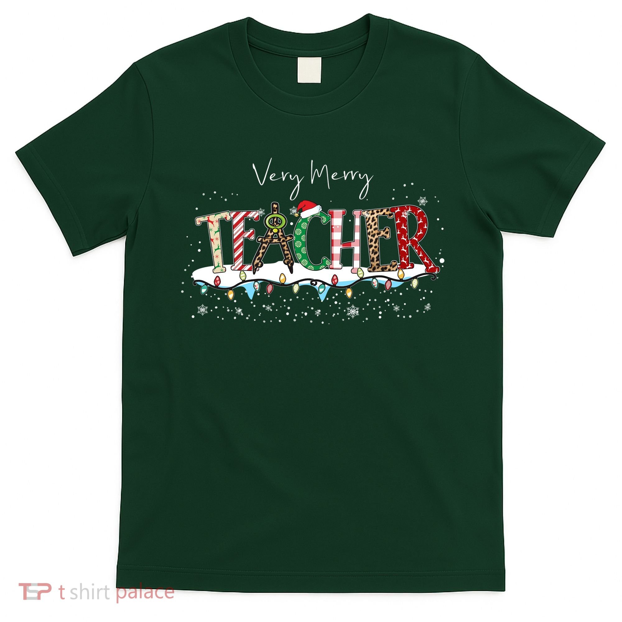 Very Merry Teacher Holiday Christmas T-Shirt