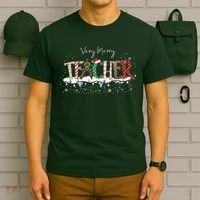 Very Merry Teacher Holiday Christmas T-Shirt thumb 6