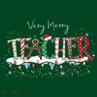 Very Merry Teacher Holiday Christmas Mousepad thumb 1
