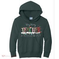 Very Merry Teacher Holiday Christmas Kids Hoodie thumb 0
