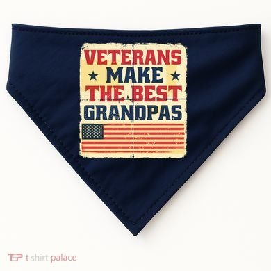 Veterans Make The Best Grandpas USA USA-Made Doggie Bandana