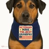 Veterans Make The Best Grandpas USA USA-Made Doggie Bandana thumb 1