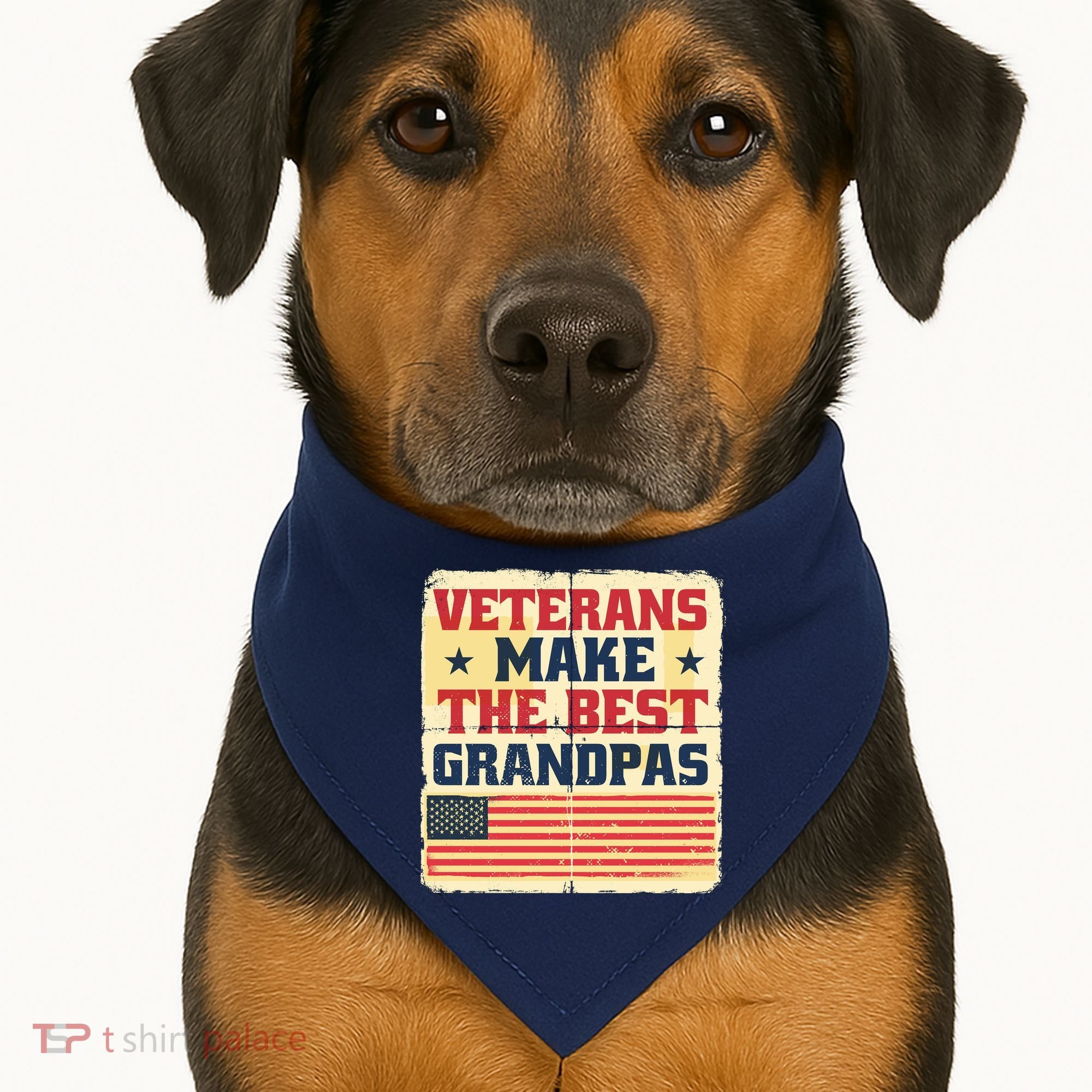 Veterans Make The Best Grandpas USA USA-Made Doggie Bandana