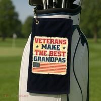 Veterans Make The Best Grandpas USA Golf Towel thumb 2