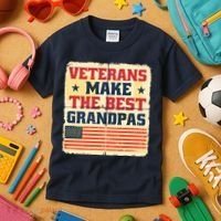 Veterans Make The Best Grandpas USA Kids T-Shirt thumb 3