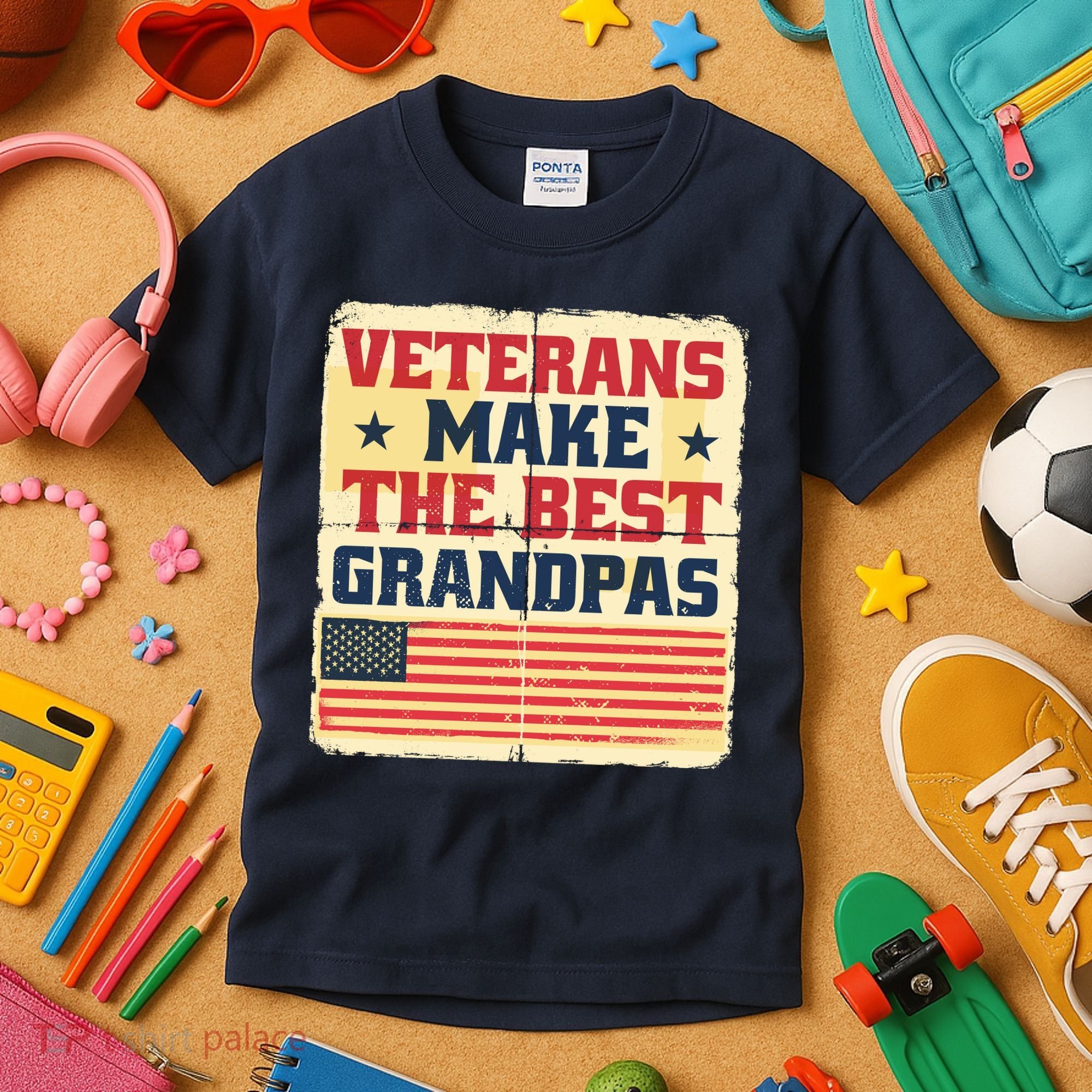 Veterans Make The Best Grandpas USA Kids T-Shirt