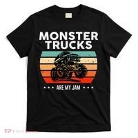 Vintage Monster Truck Are My Jam Retro Sunset Cool Engines T-Shirt thumb 0
