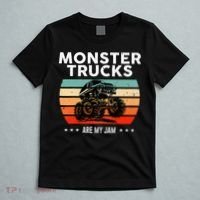 Vintage Monster Truck Are My Jam Retro Sunset Cool Engines T-Shirt thumb 5