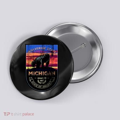 Vintage Michigan The Wolverine State Button