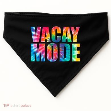 Vacay Mode Tie Dye Colorful Vacation USA-Made Doggie Bandana