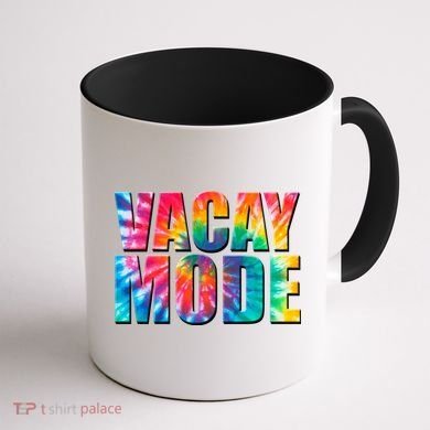 Vacay Mode Tie Dye Colorful Vacation Coffee Mug back