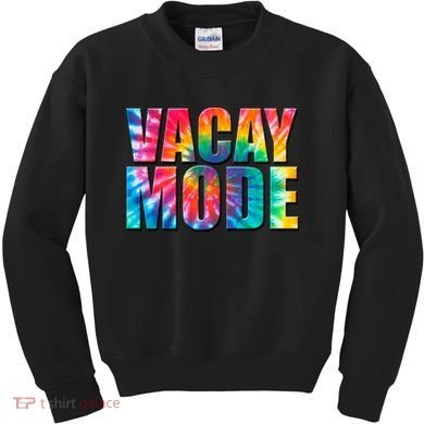 Vacay Mode Tie Dye Colorful Vacation Kids Sweatshirt