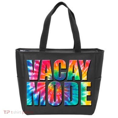 Vacay Mode Tie Dye Colorful Vacation Tote Bag