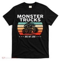 Vintage Monster Truck Are My Jam Retro Sunset Cool Engines T-Shirt thumb 0