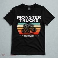 Vintage Monster Truck Are My Jam Retro Sunset Cool Engines T-Shirt thumb 5