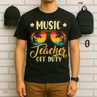 Vintage Music Teacher Off Duty Last Day Of School Summer T-Shirt thumb 6