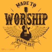 Vintage Made To Worship Psalms 95 1 Winged Rock Electric Guitar T-Shirt thumb 7