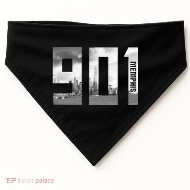 Vintage Memphis Tennessee 901 Area Code Skyline USA-Made Doggie Bandana