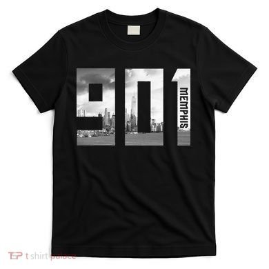 Vintage Memphis Tennessee 901 Area Code Skyline T-Shirt