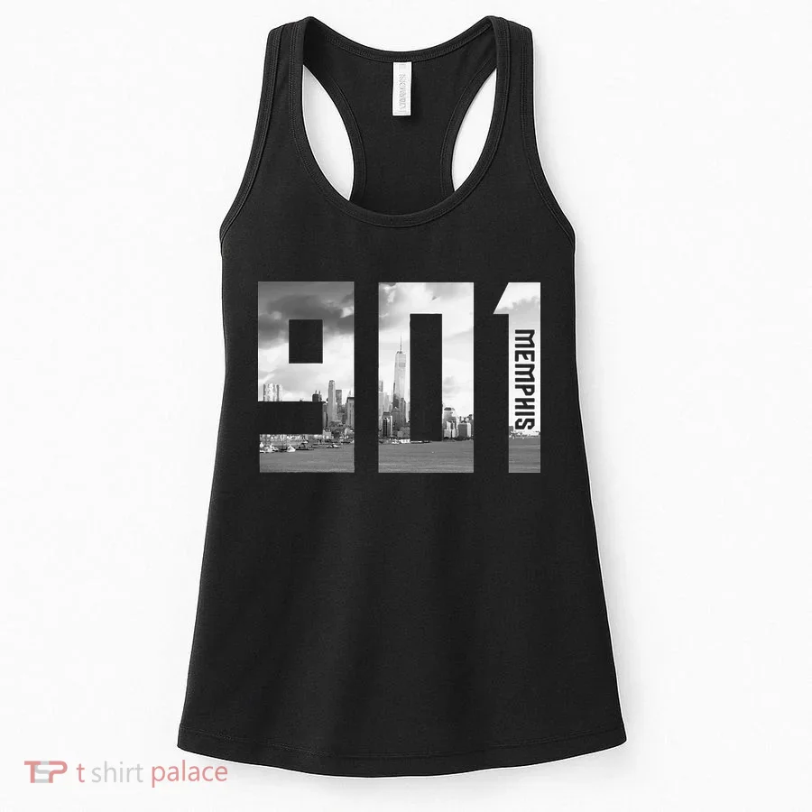 Vintage Memphis Tennessee 901 Area Code Skyline Women's Tank Top