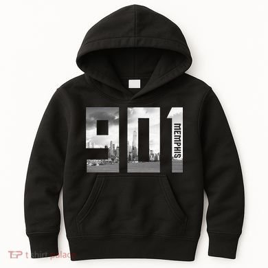 Vintage Memphis Tennessee 901 Area Code Skyline Kids Hoodie
