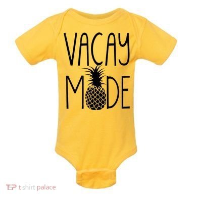 Vacay Mode Vacation Pineapple Baby Bodysuit