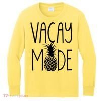 Vacay Mode Vacation Pineapple Kids Long Sleeve Shirt thumb 0