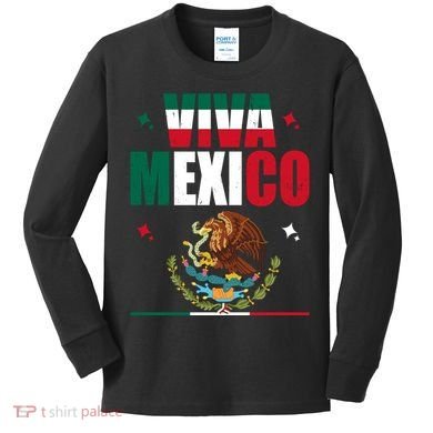 Viva Mexico Kids Long Sleeve Shirt