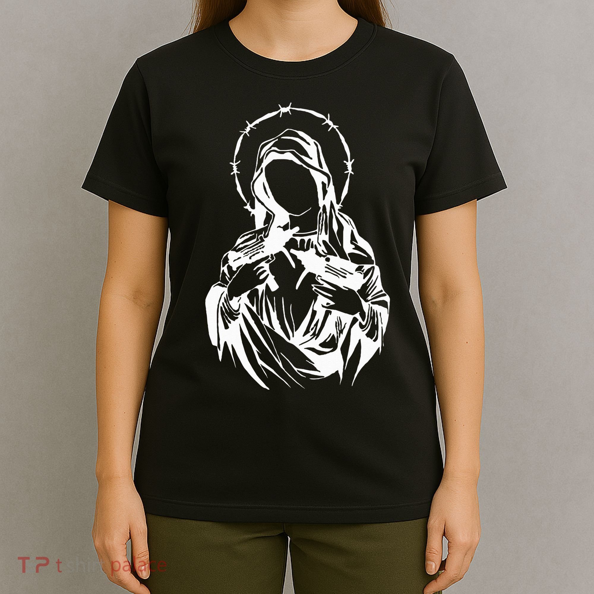 Virgin Mary With Uzis. T-Shirt