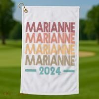 Vote Marianne Williamson Retro 2024 Golf Towel thumb 1
