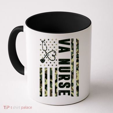 VA Nurse Army USA Flag Coffee Mug
