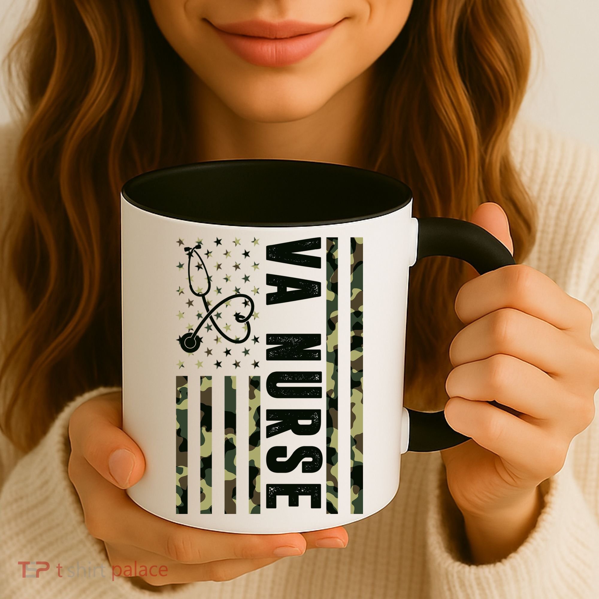 VA Nurse Army USA Flag Coffee Mug