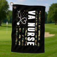 VA Nurse Army USA Flag Golf Towel thumb 1