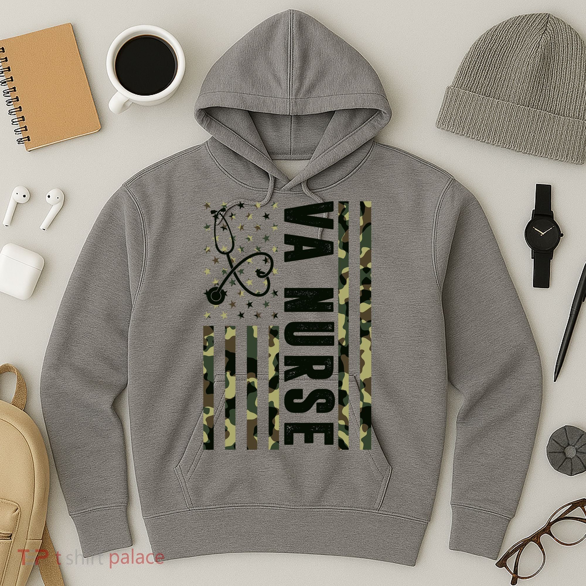 VA Nurse Army USA Flag Hoodie
