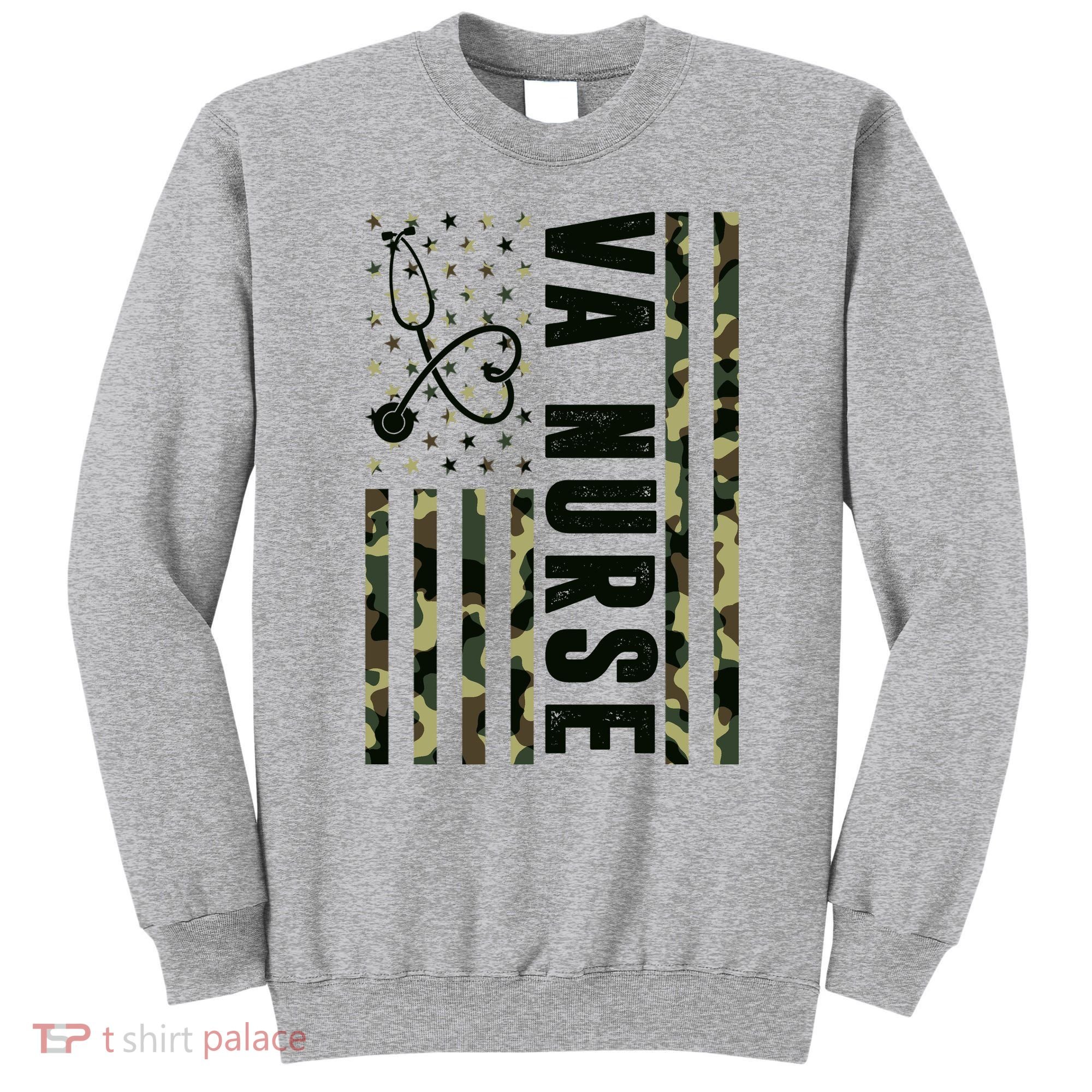 VA Nurse Army USA Flag Sweatshirt