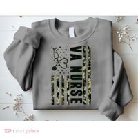 VA Nurse Army USA Flag Sweatshirt thumb 2
