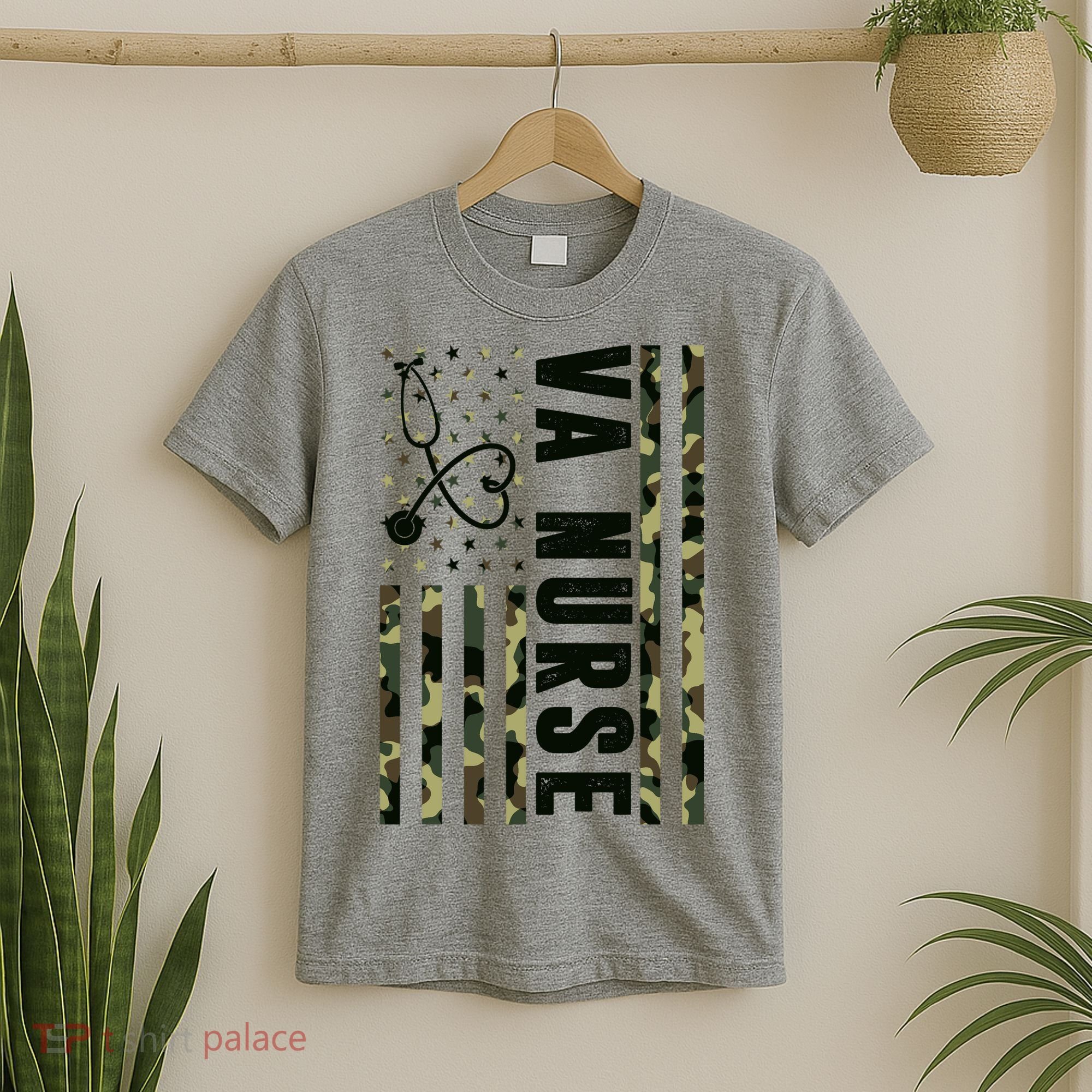 VA Nurse Army USA Flag T-Shirt