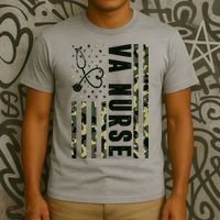 VA Nurse Army USA Flag T-Shirt thumb 3