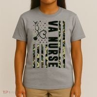 VA Nurse Army USA Flag T-Shirt thumb 4