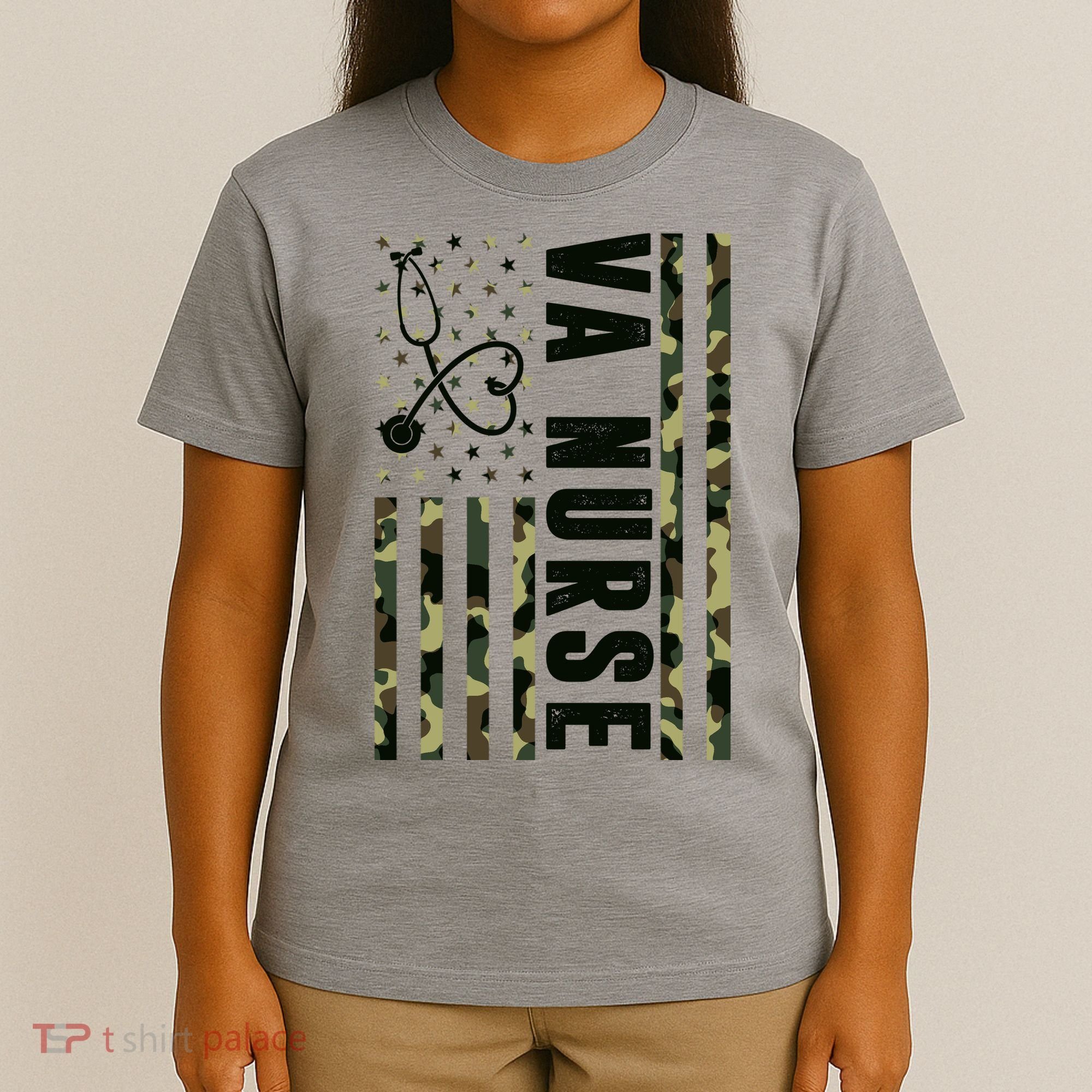 VA Nurse Army USA Flag T-Shirt