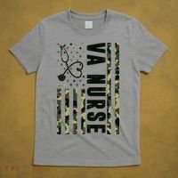 VA Nurse Army USA Flag T-Shirt thumb 5